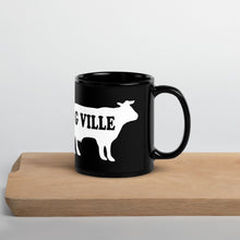 Load image into Gallery viewer, White Cow Black Glossy Mug
