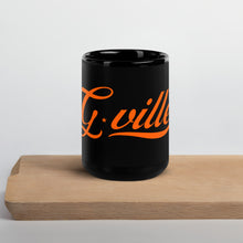 Load image into Gallery viewer, Cursive Orange Black Glossy Mug
