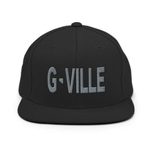 Load image into Gallery viewer, Gville Puffy Grey and Black Snapback Hat
