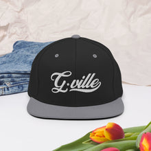 Load image into Gallery viewer, White Cursive Gville Snapback Hat
