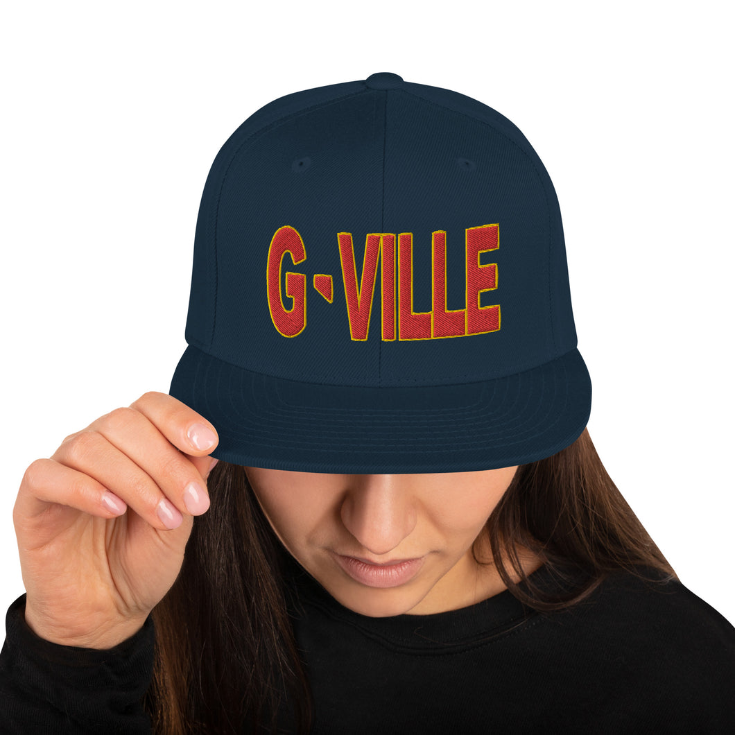 Gville Puffy Red and Gold Snapback Hat