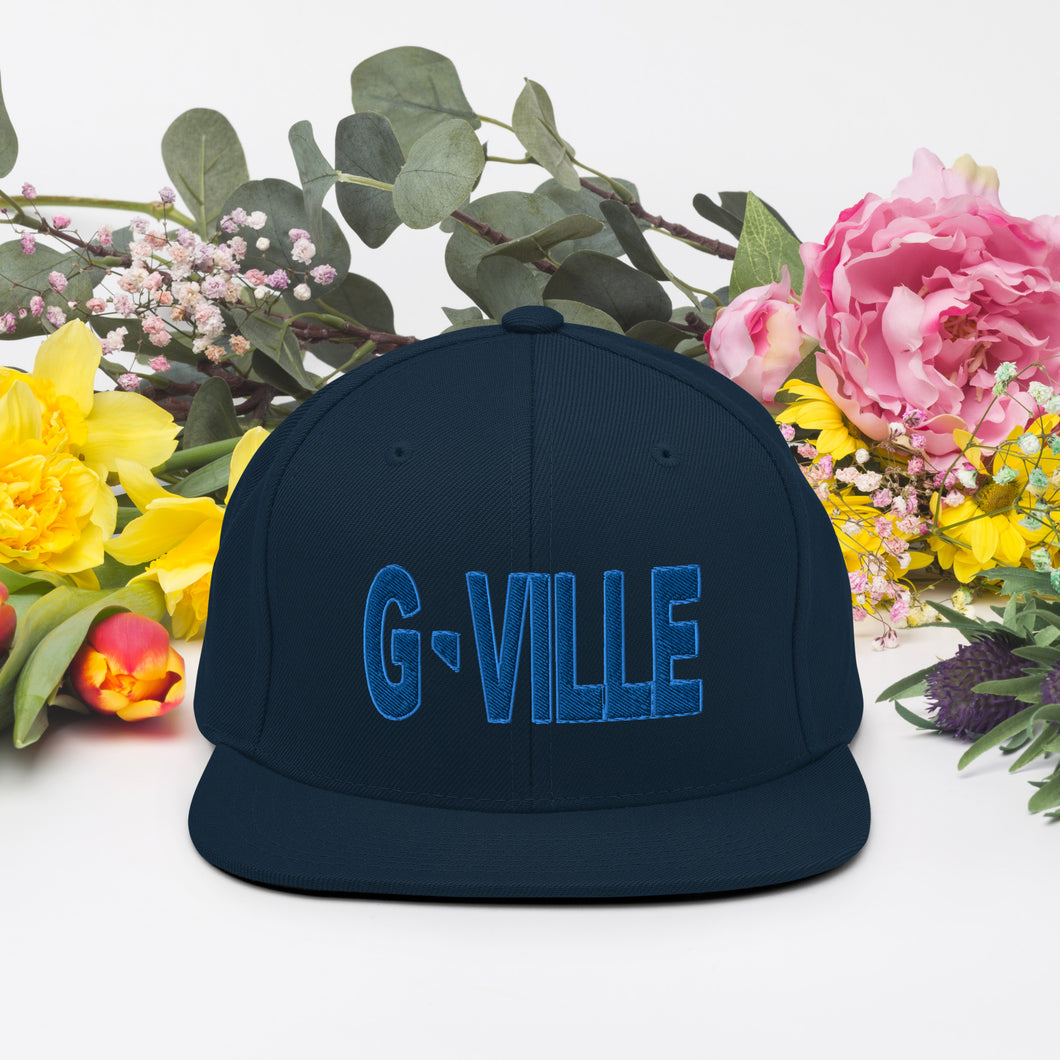 Gville Puffy Blue Snapback Hat