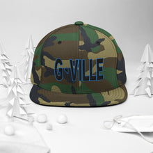 Load image into Gallery viewer, Gville Puffy Black and Blue Snapback Hat
