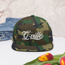 Load image into Gallery viewer, White Cursive Gville Snapback Hat
