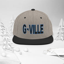 Load image into Gallery viewer, Gville Puffy Black and Blue Snapback Hat
