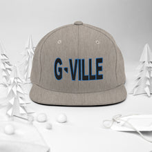 Load image into Gallery viewer, Gville Puffy Black and Blue Snapback Hat
