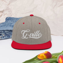 Load image into Gallery viewer, White Cursive Gville Snapback Hat
