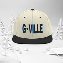 Load image into Gallery viewer, Gville Puffy Black and Blue Snapback Hat
