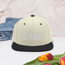 Load image into Gallery viewer, White Cursive Gville Snapback Hat
