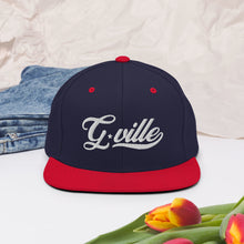 Load image into Gallery viewer, White Cursive Gville Snapback Hat
