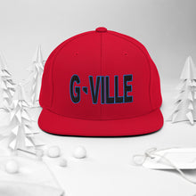 Load image into Gallery viewer, Gville Puffy Black and Blue Snapback Hat
