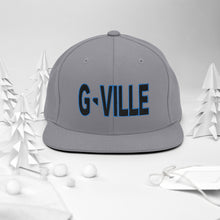 Load image into Gallery viewer, Gville Puffy Black and Blue Snapback Hat
