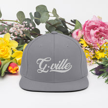 Load image into Gallery viewer, White Cursive Gville Snapback Hat
