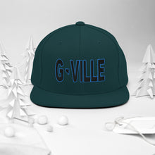 Load image into Gallery viewer, Gville Puffy Black and Blue Snapback Hat
