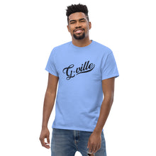 Load image into Gallery viewer, Black cursive textured Men&#39;s classic tee
