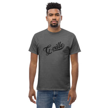 Load image into Gallery viewer, Black cursive textured Men&#39;s classic tee
