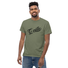 Load image into Gallery viewer, Black cursive textured Men&#39;s classic tee
