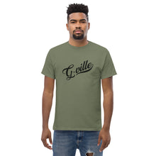 Load image into Gallery viewer, Black cursive textured Men&#39;s classic tee
