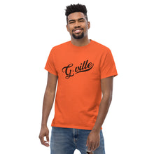 Load image into Gallery viewer, Black cursive textured Men&#39;s classic tee
