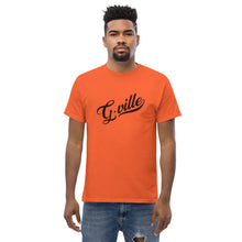 Load image into Gallery viewer, Black cursive textured Men&#39;s classic tee
