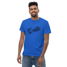 Load image into Gallery viewer, Black cursive textured Men&#39;s classic tee
