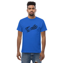 Load image into Gallery viewer, Black cursive textured Men&#39;s classic tee
