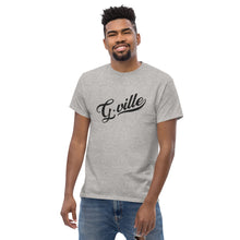 Load image into Gallery viewer, Black cursive textured Men&#39;s classic tee
