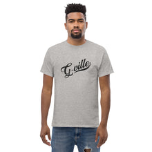 Load image into Gallery viewer, Black cursive textured Men&#39;s classic tee
