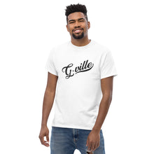 Load image into Gallery viewer, Black cursive textured Men&#39;s classic tee
