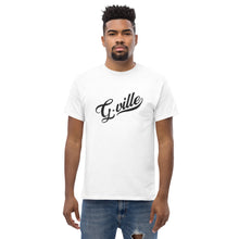 Load image into Gallery viewer, Black cursive textured Men&#39;s classic tee
