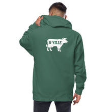 Load image into Gallery viewer, White Cow Gville front and back Unisex fleece zip up hoodie
