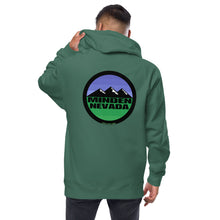 Load image into Gallery viewer, Minden Moutain Front and Back Unisex fleece zip up hoodie
