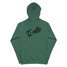 Load image into Gallery viewer, Black Cursive Gville Front and Back Unisex fleece zip up hoodie
