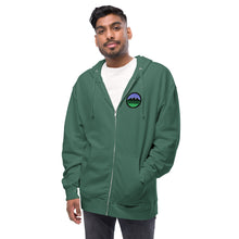 Load image into Gallery viewer, Minden Moutain Front and Back Unisex fleece zip up hoodie
