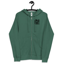 Load image into Gallery viewer, Block Gville Textured Front and Back Unisex fleece zip up hoodie
