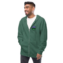 Load image into Gallery viewer, Minden Moutain Front and Back Unisex fleece zip up hoodie
