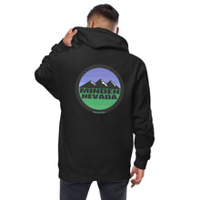 Load image into Gallery viewer, Minden Moutain Front and Back Unisex fleece zip up hoodie
