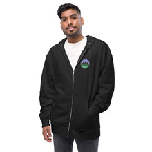 Load image into Gallery viewer, Minden Moutain Front and Back Unisex fleece zip up hoodie
