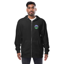 Load image into Gallery viewer, Minden Moutain Front and Back Unisex fleece zip up hoodie
