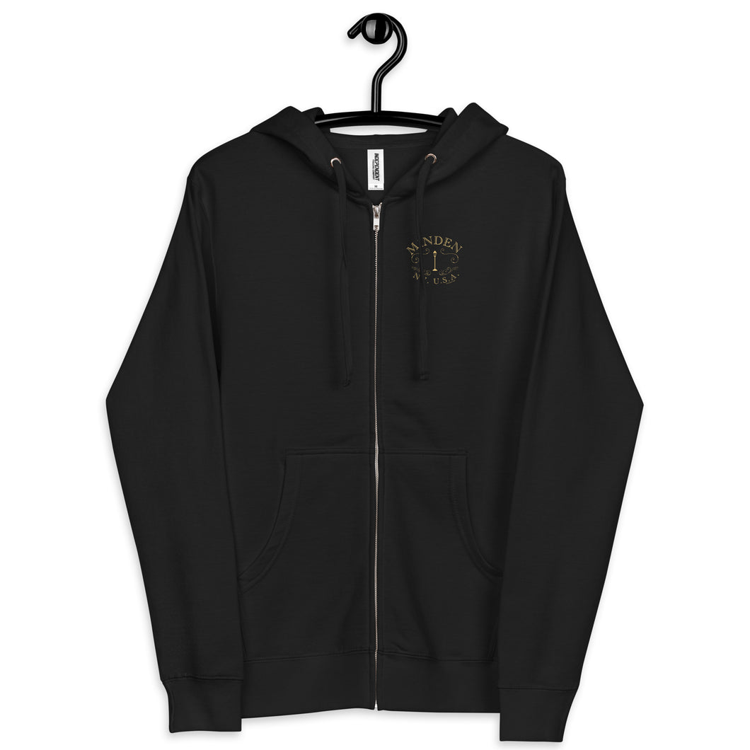 Minden Lamp Front and Back Unisex fleece zip up hoodie