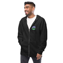 Load image into Gallery viewer, Minden Moutain Front and Back Unisex fleece zip up hoodie
