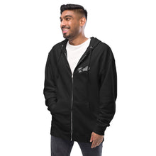 Load image into Gallery viewer, Gville Cursive Front and Back Unisex fleece zip up hoodie
