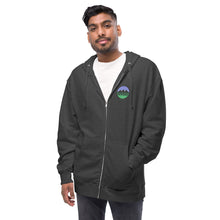 Load image into Gallery viewer, Minden Moutain Front and Back Unisex fleece zip up hoodie
