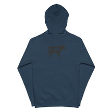 Load image into Gallery viewer, Black Cow Gville front and back Unisex fleece zip up hoodie
