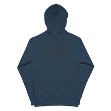 Load image into Gallery viewer, Black Cursive Gville Front and Back Unisex fleece zip up hoodie
