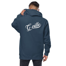 Load image into Gallery viewer, Gville Cursive Front and Back Unisex fleece zip up hoodie
