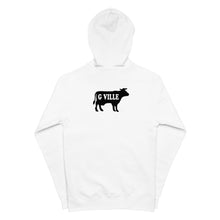 Load image into Gallery viewer, Black Cow Gville front and back Unisex fleece zip up hoodie
