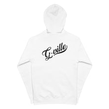 Load image into Gallery viewer, Black Cursive Gville Front and Back Unisex fleece zip up hoodie
