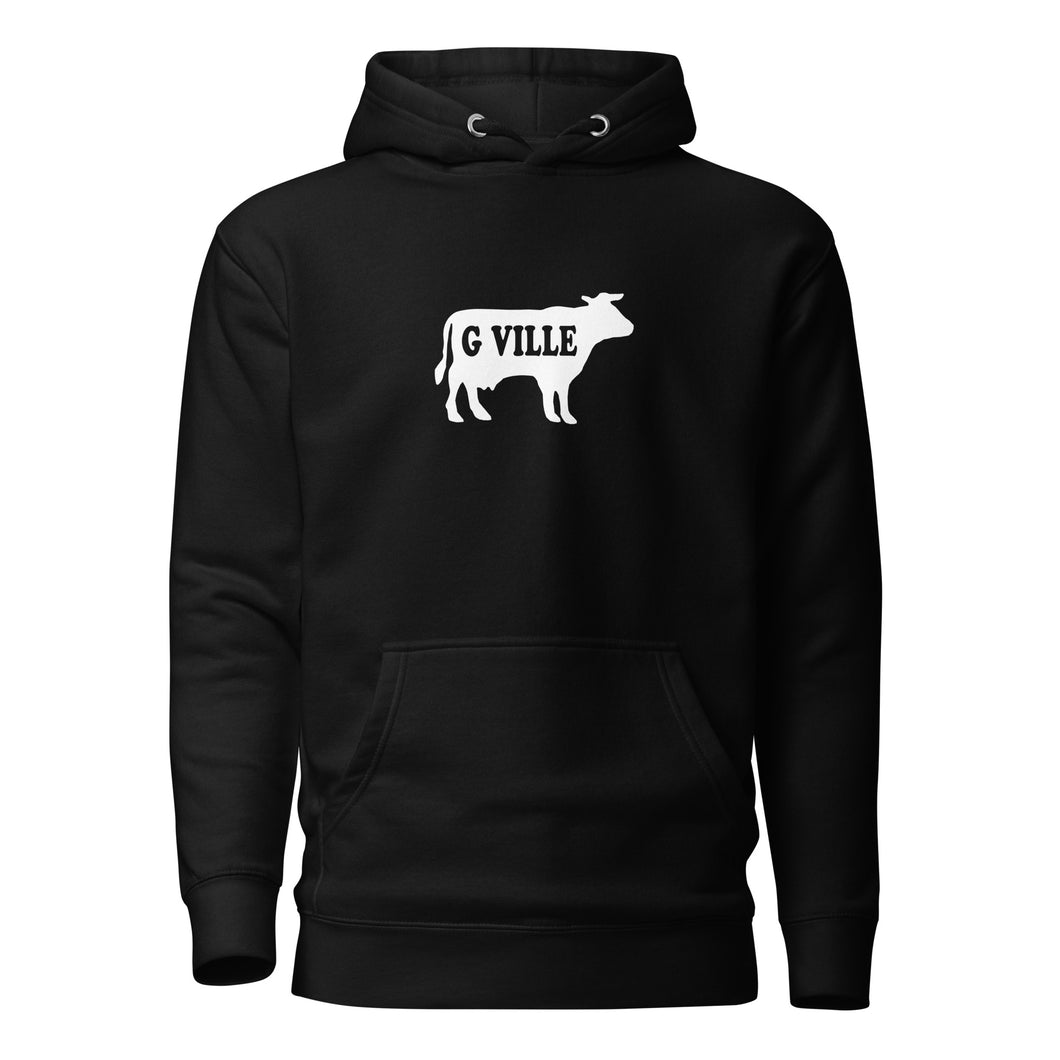 White Gville Cow Unisex Hoodie