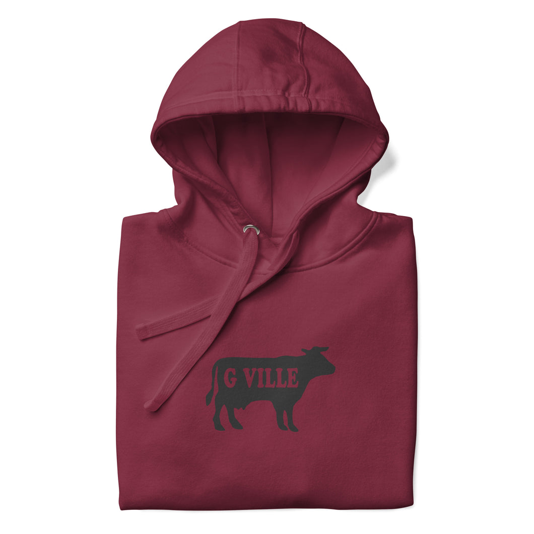 Black Gville Cow Unisex Hoodie